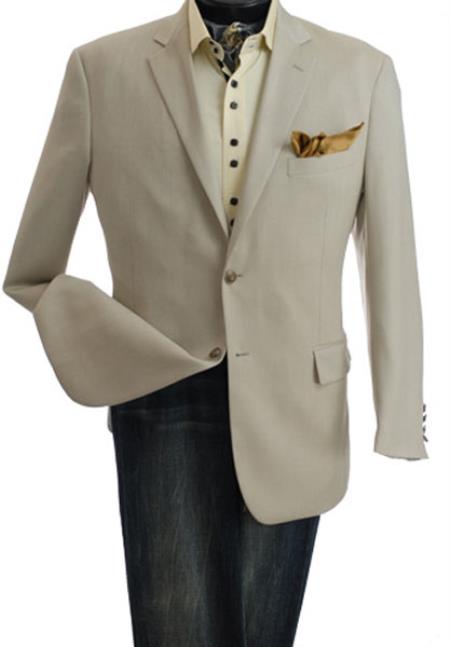 Men's Single-Breasted Blazer - Natural