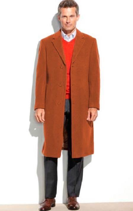 Men's Dress Coat full length Overcoat ~ Long Men's Dress Topcoat - Win
