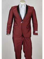 Men's Burgundy 2 Piece affordable suit online sale Burgundy Suit