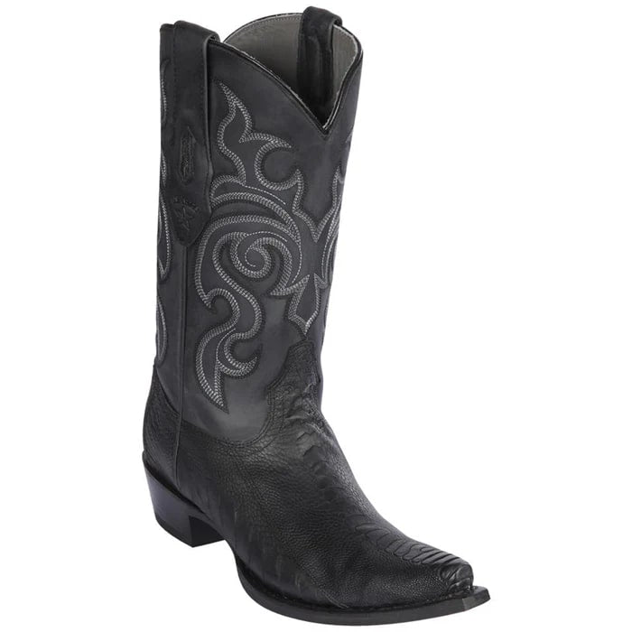 Ostrich Leg Snip Toe Western Dress Boots