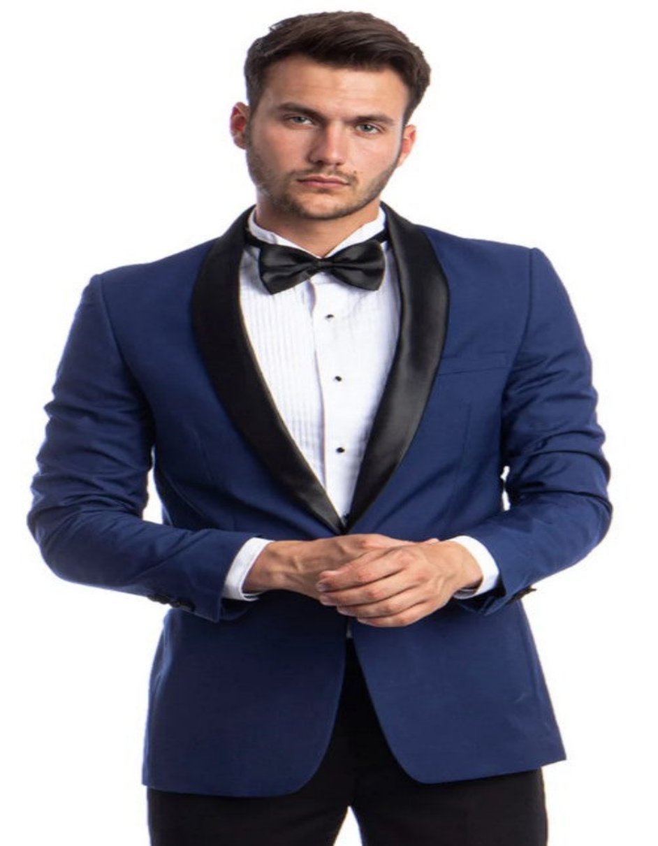 Skinny Fit Blue Prom Tuxedo for Men