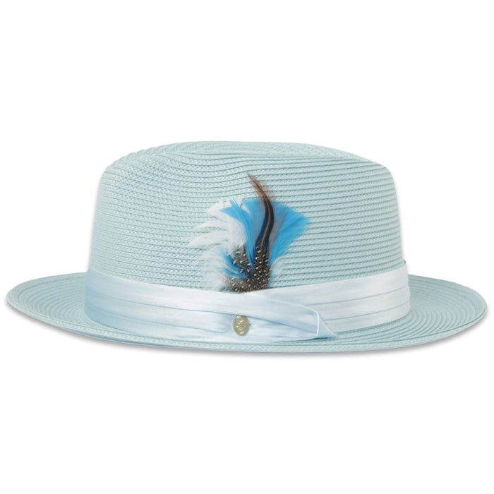 Tapa Sky Blue Fedora – Men’s Crushable Straw Dress Hat