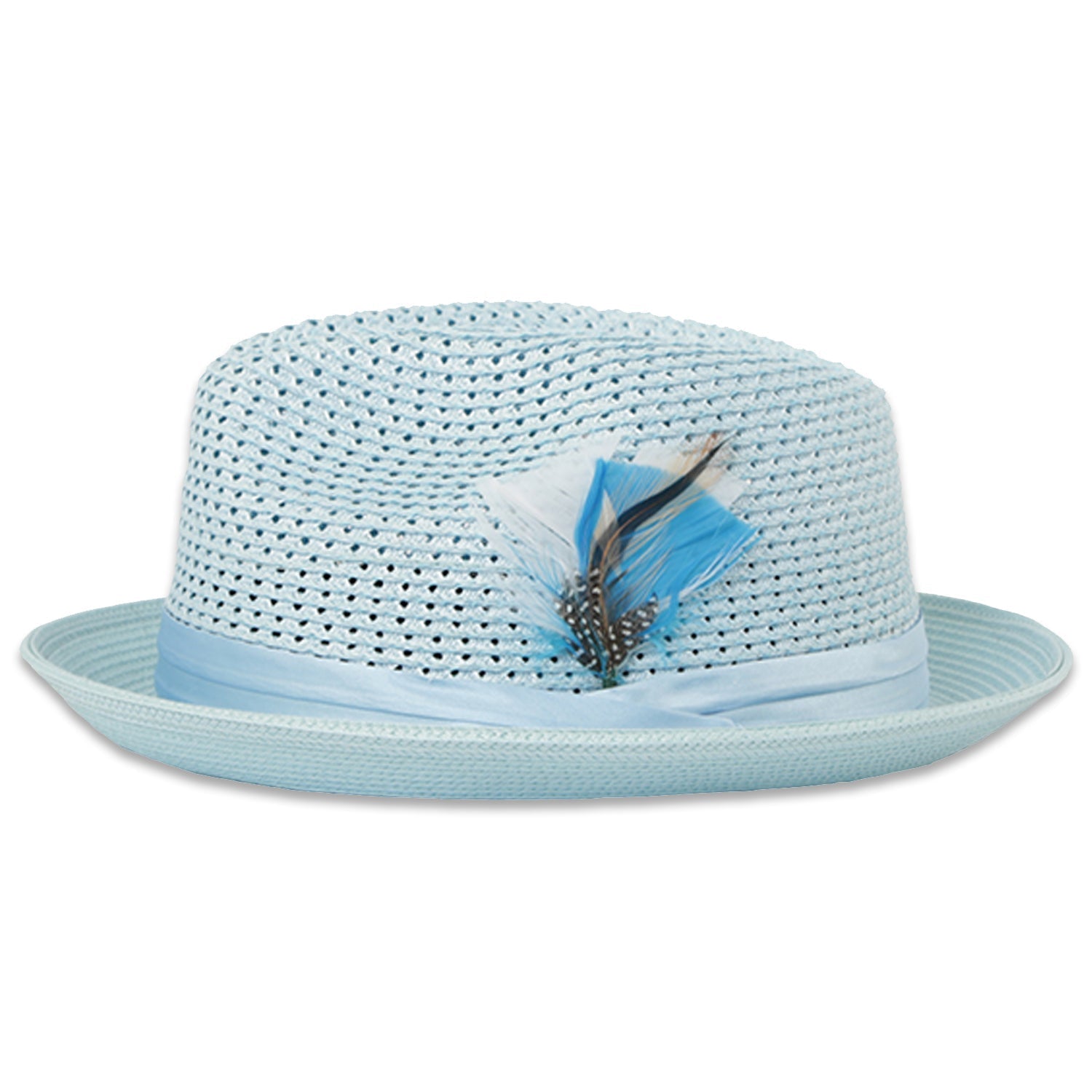 Castor Sky Blue Fedora – Men’s Crushable Straw Dress Hat