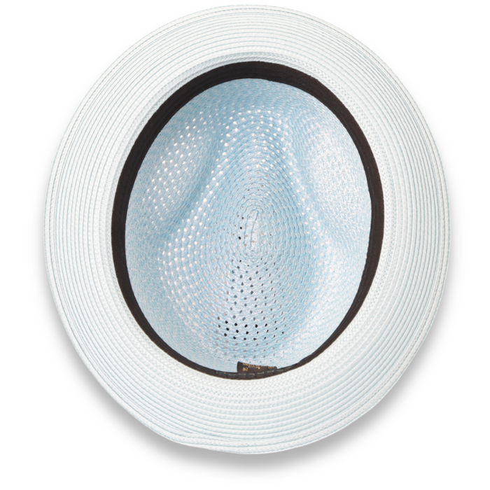 Castor Sky Blue Fedora – Men’s Crushable Straw Dress Hat