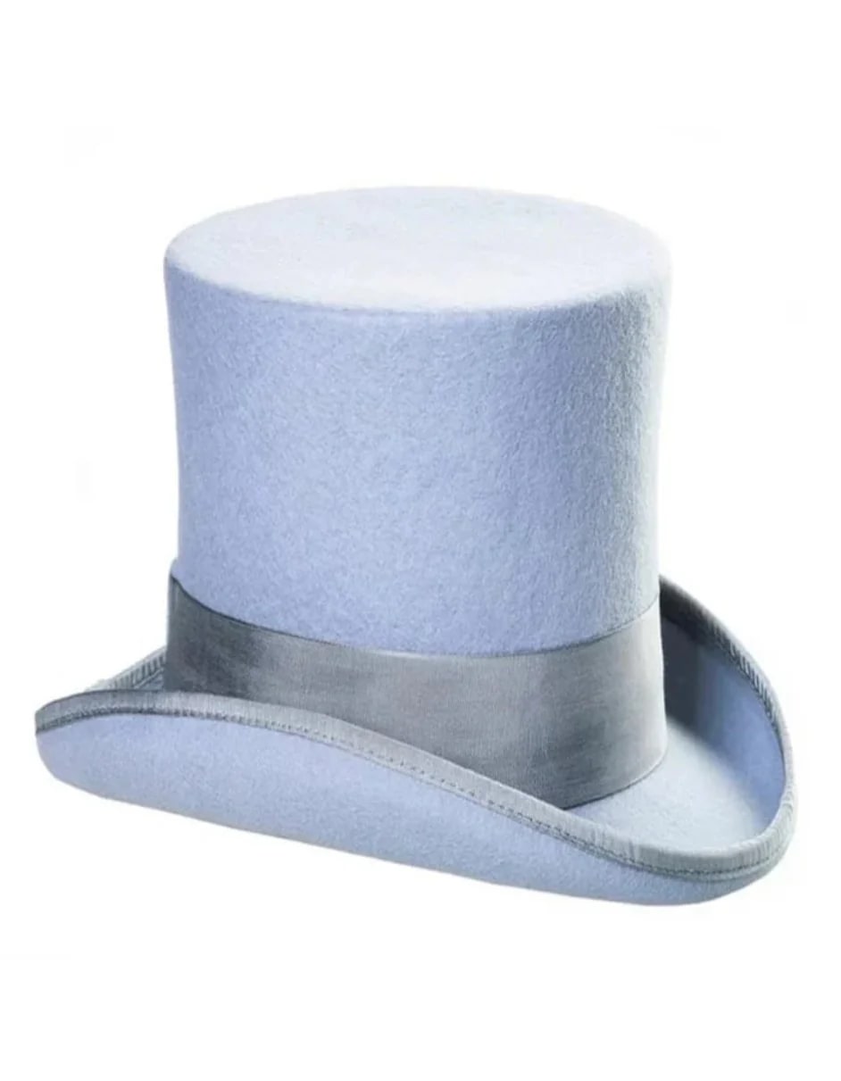 Victorian Steampunk Sky Blue Wool Top Hat