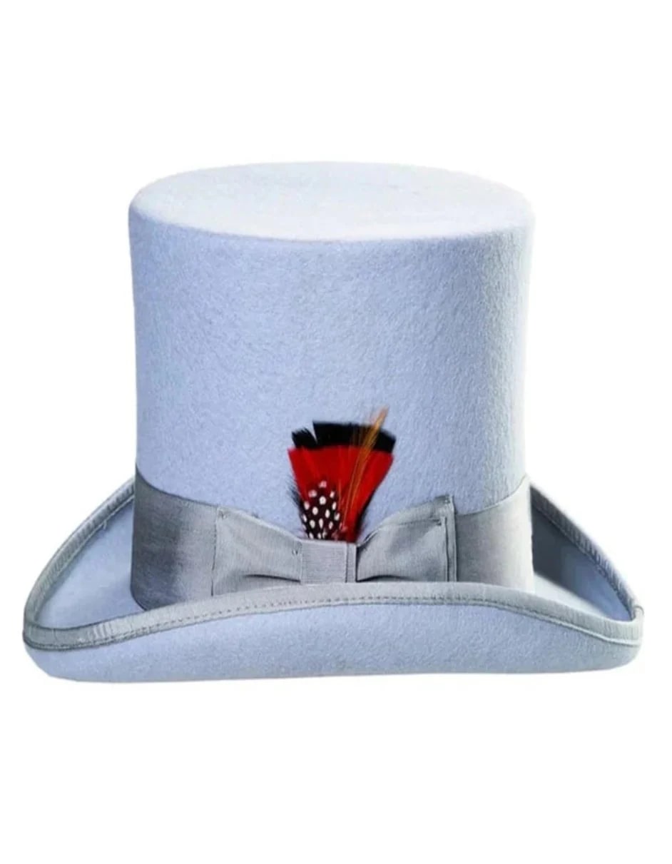 Victorian Steampunk Sky Blue Wool Top Hat