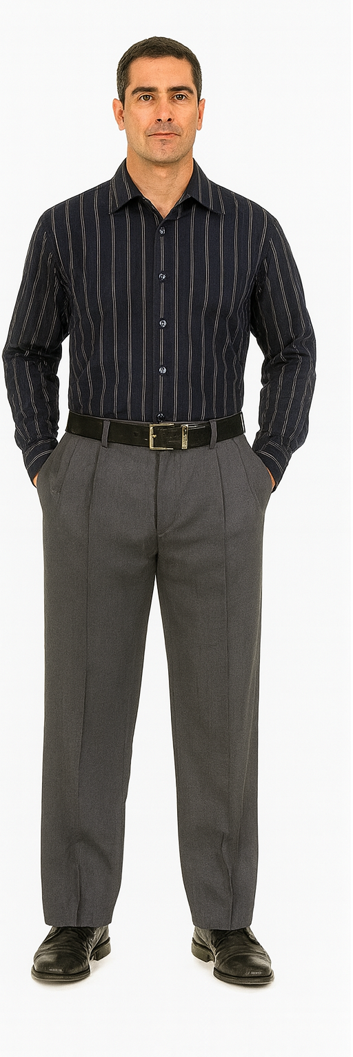 Slacks Grey unhemmed unfinished bottom