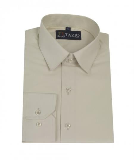 Affordable Clearance Cheap Mens Dress Shirt Sale Online Trendy - Slim Fit Cream Men's Dress Shirt