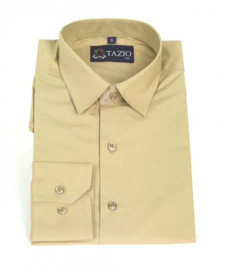 champagne colored dress shirt Champagne Satin Tailored-Fit Dress Shirt