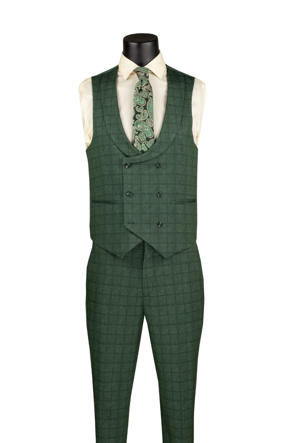 Green Slim Fit 3 Piece Stretch Suit