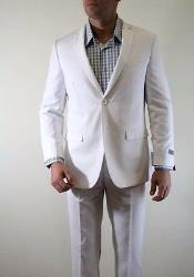 Snow White Great Quality Slim Fitted Suit Flat Front pants Affordable - Discounted Priced On Clearance Sale