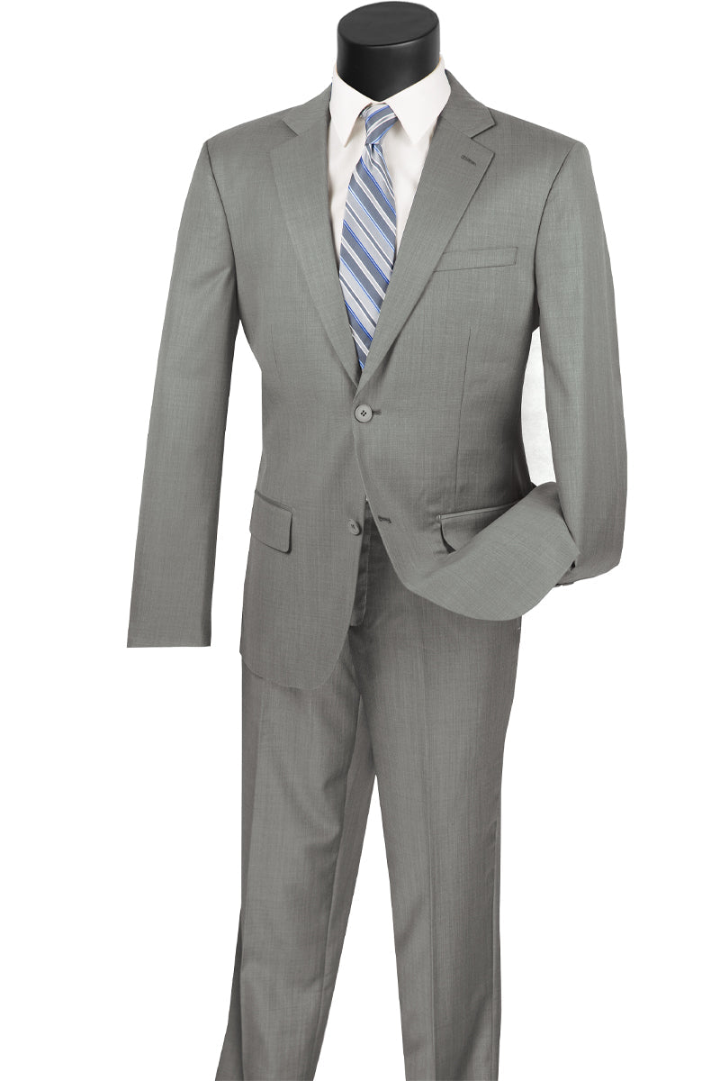 Modern Fit 2 Button Grey Wool Suit