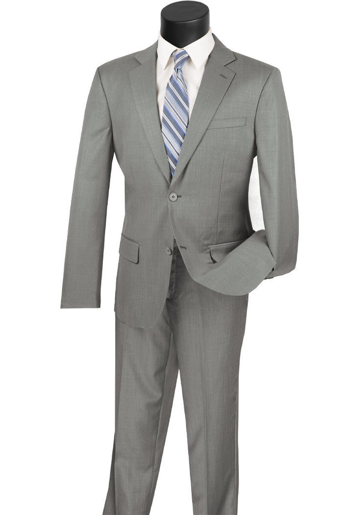 Modern Fit 2 Button Grey Wool Suit