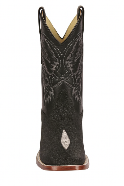 Square Toe Stingray Boots Black