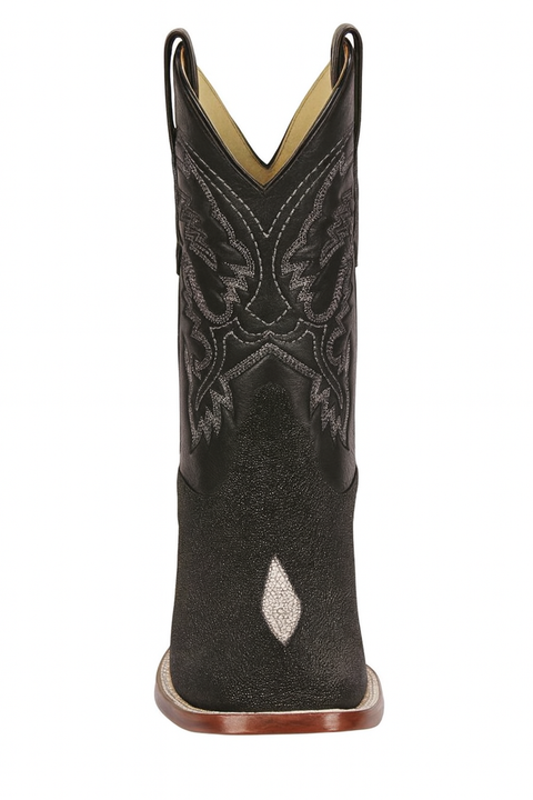 Square Toe Stingray Boots Black