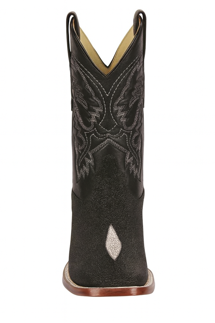 Square Toe Stingray Boots Black