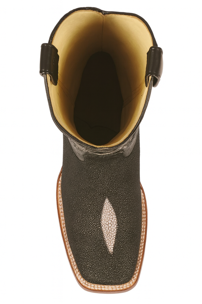 Square Toe Stingray Boots Black