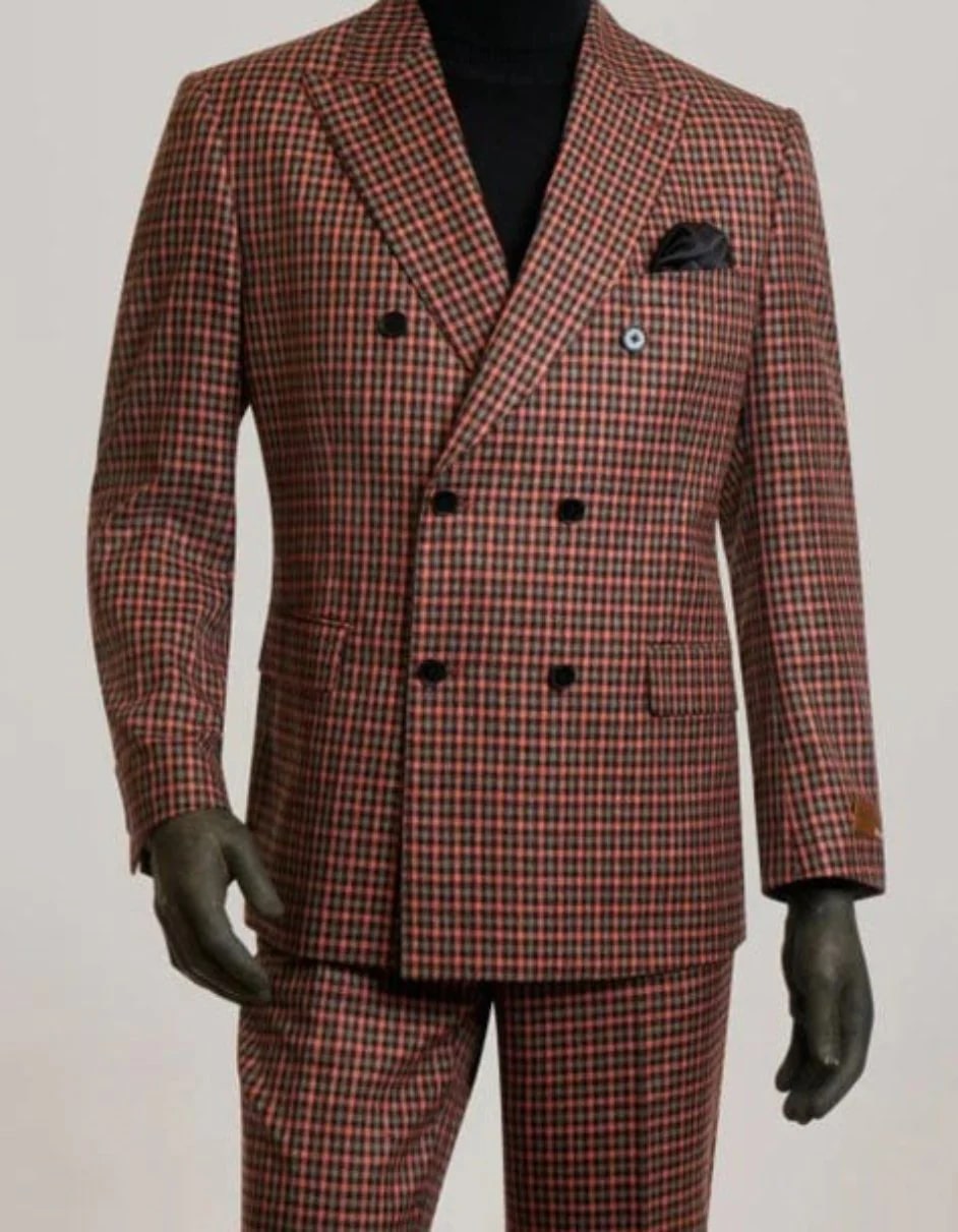 Modern Red Peak Lapel 3 Piece Suit