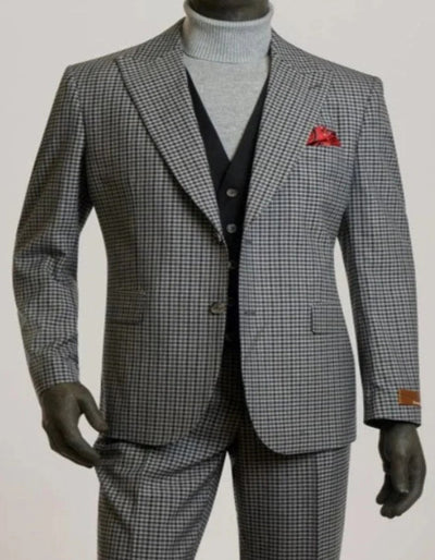 Gray Peak Lapel Modern Fit 3 Piece Suit