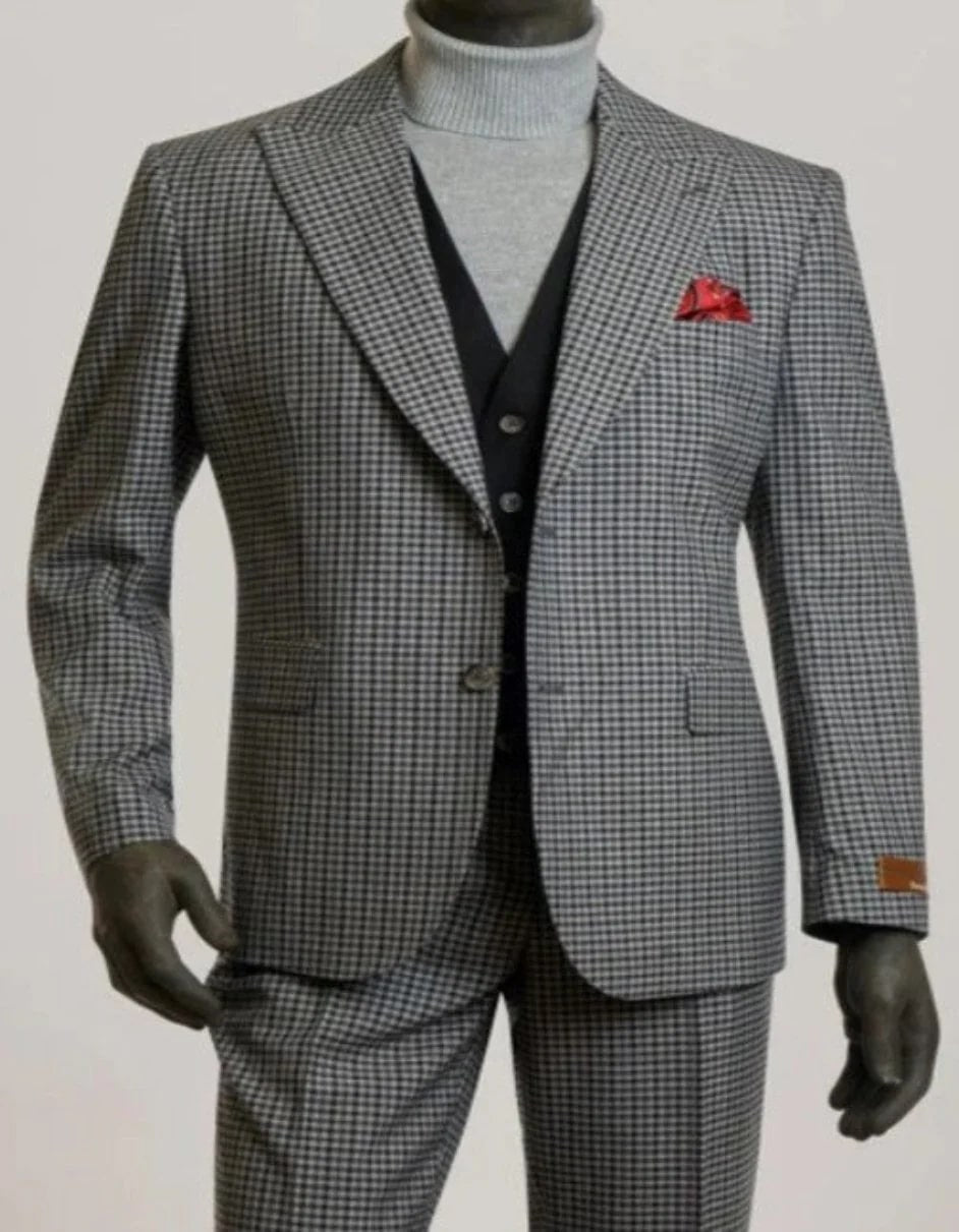 Gray Peak Lapel Modern Fit 3 Piece Suit