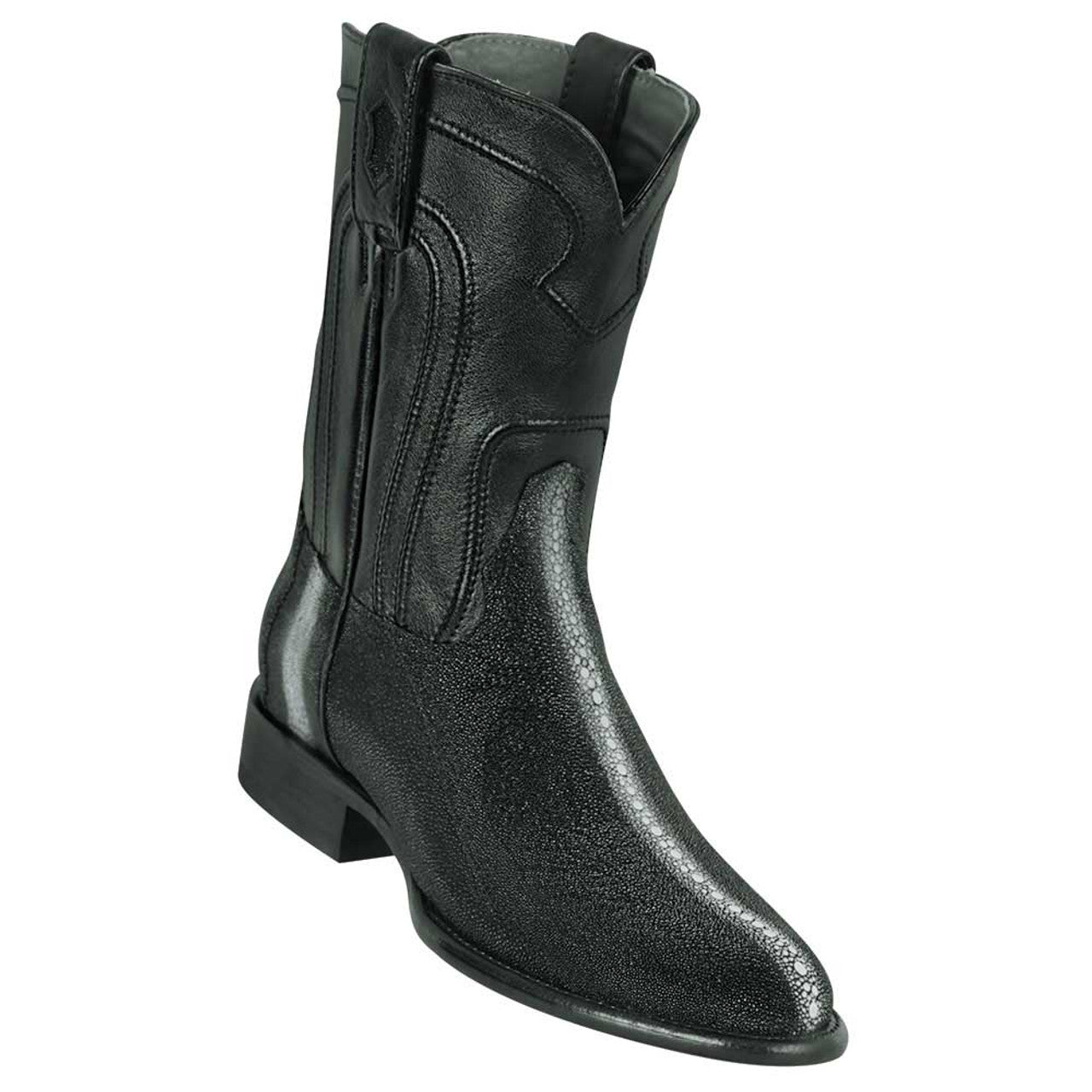 Los Altos Black Sting Ray Roper Toe Boots