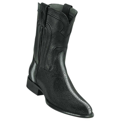 Los Altos Black Sting Ray Roper Toe Boots