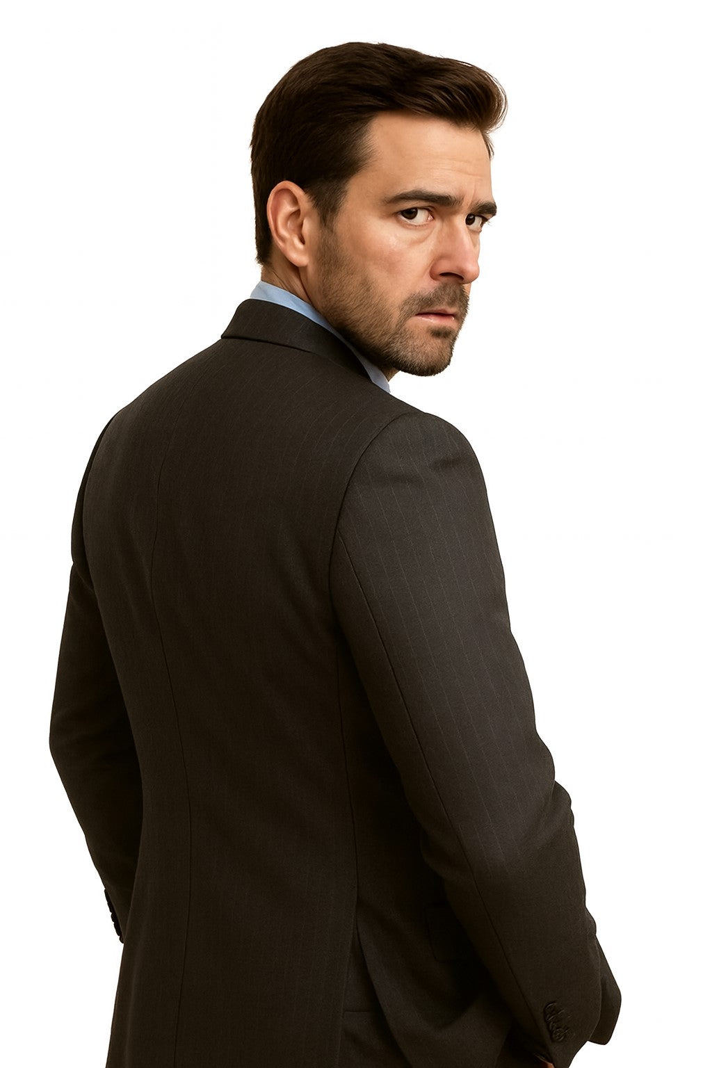 Men's Super Stylish Stunning Charcoal Gray Pinstripe 3 Pieces Vested Suits Available in 2 or 3 buttons - Three Piece Suit