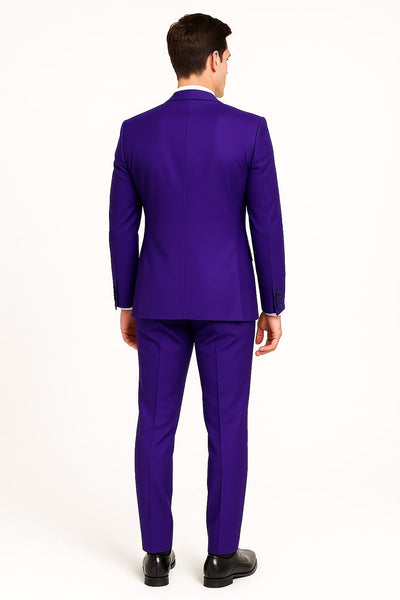 Purple Tuxedo Two-Piece Suit with Satin Lapel