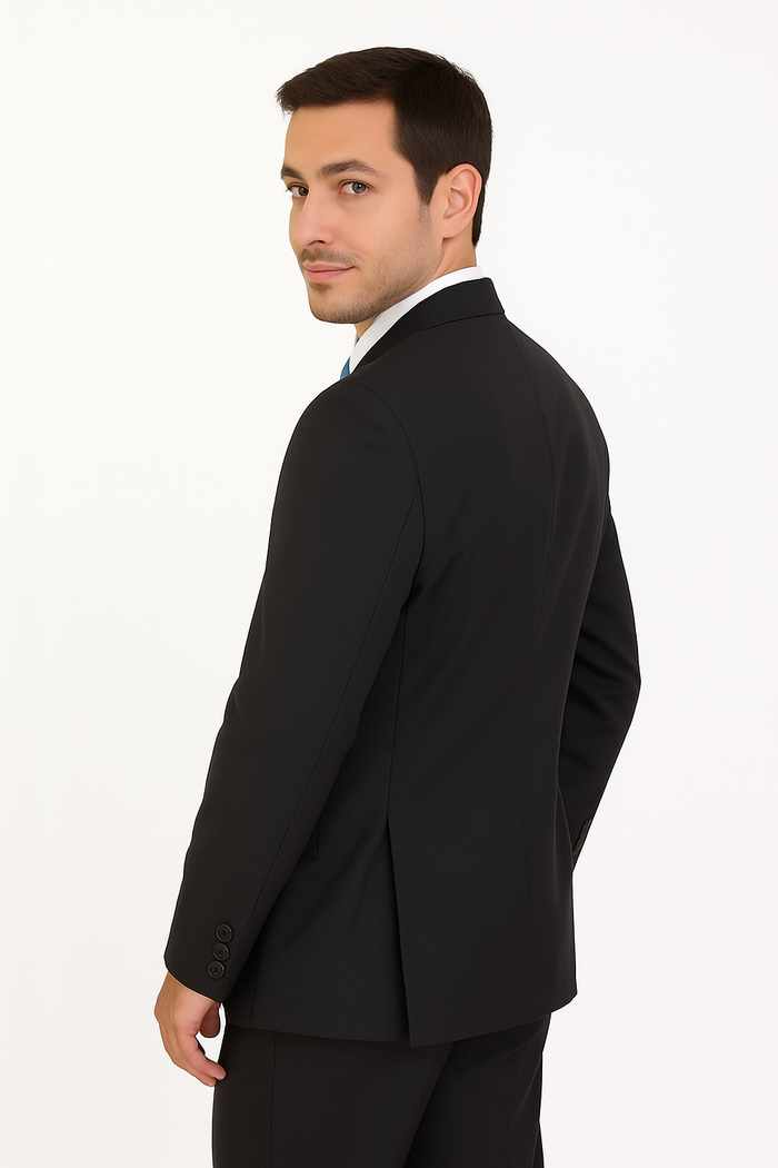Milano Moda 3-Button Navy Suit for Men