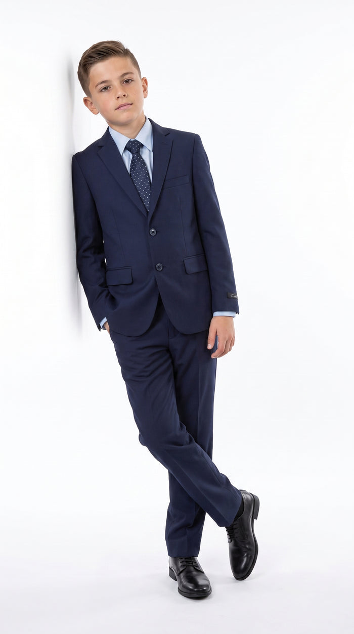 Boys’ Navy Blue 2-Piece Suit – Toddler and Kids Wedding, Church and Formal Suit