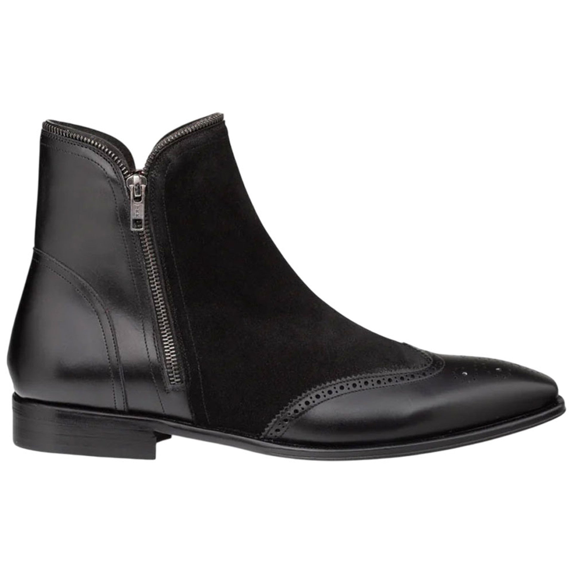 Men's Camilleri Calf/Suede Black Zip Boot Mezlan