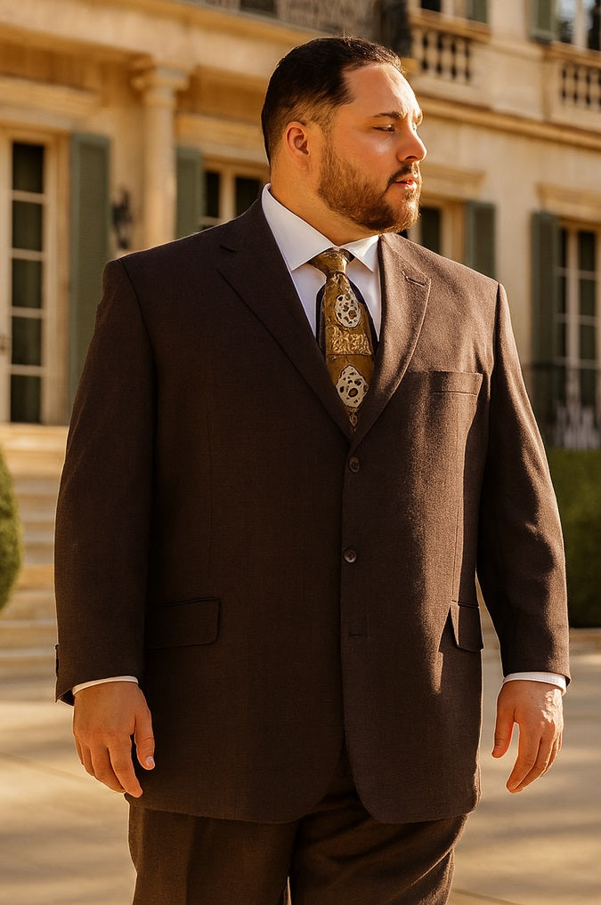 Suits For Big Man BIG & TALL CHARCOAL Discounted Sale Up to Size 82 SUIT HAND MADE - Color: Dark Grey Suit