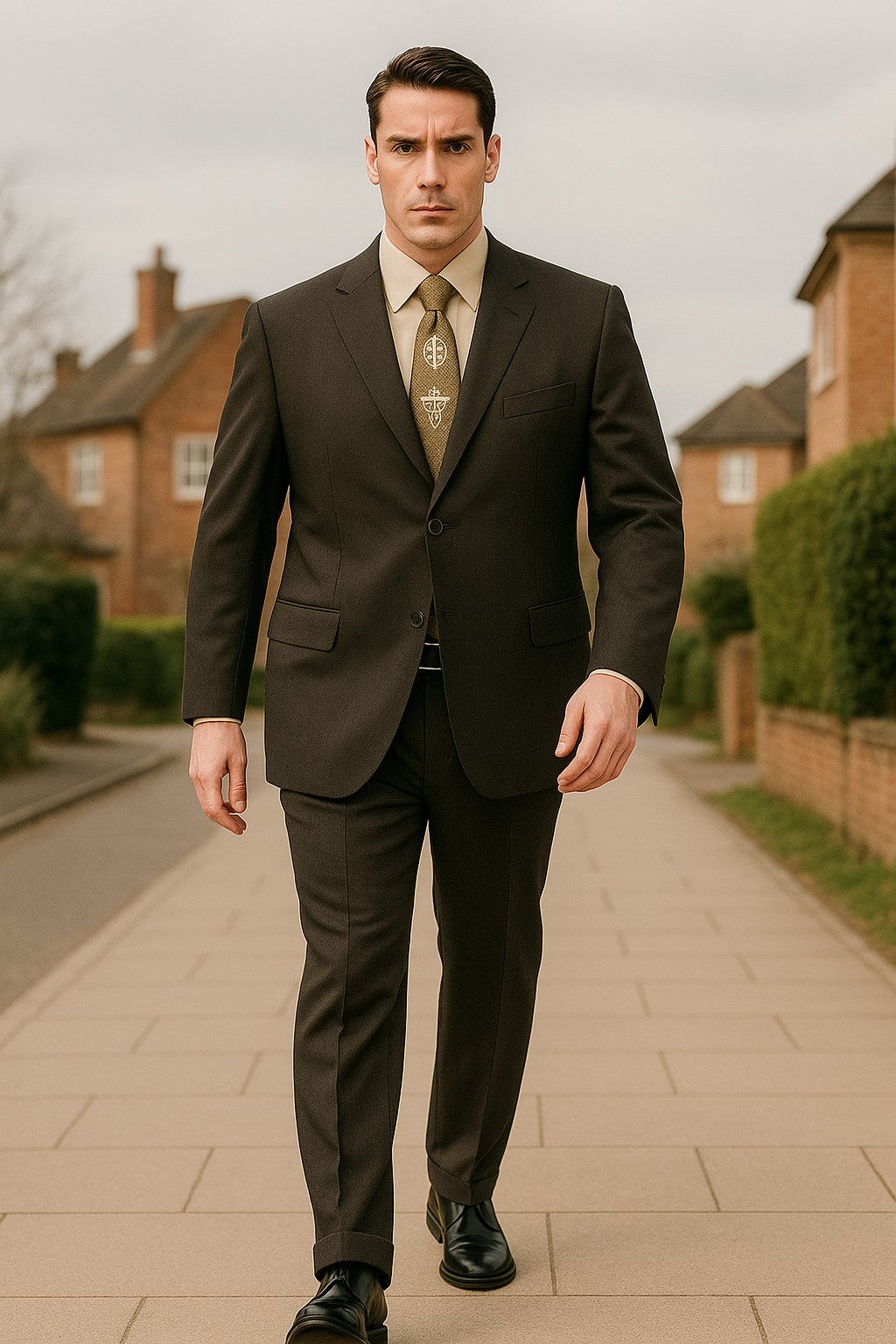 Suits For Big Man BIG & TALL CHARCOAL Discounted Sale Up to Size 82 SUIT HAND MADE - Color: Dark Grey Suit