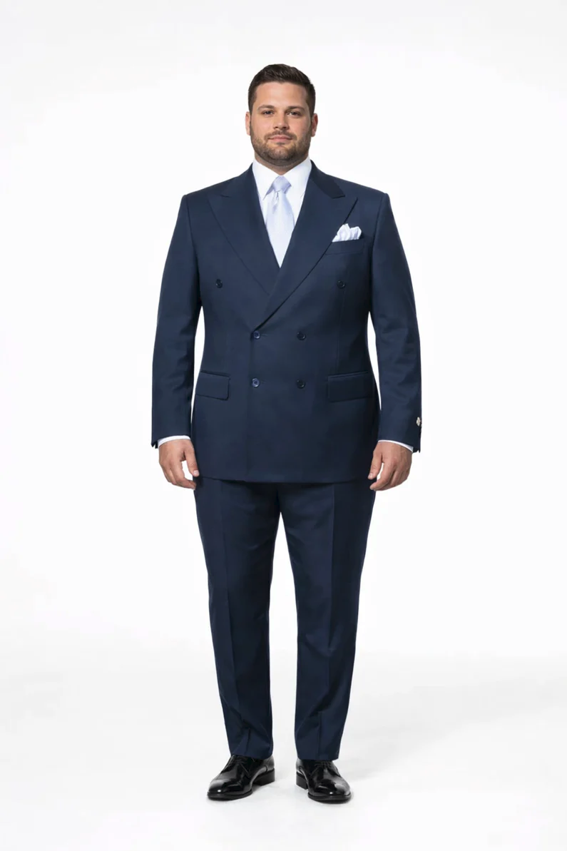 Rossiman Navy Wool Suit with Baggy Pleated Pants