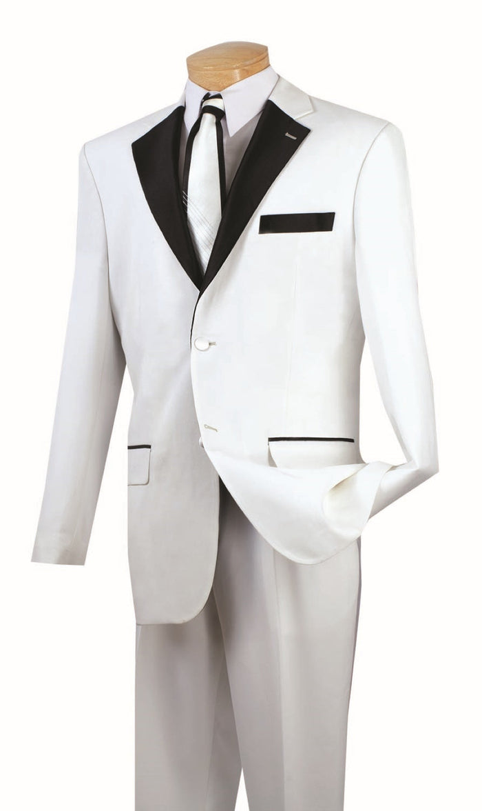 White 2-Piece Prom Tuxedo with Fancy Lapel