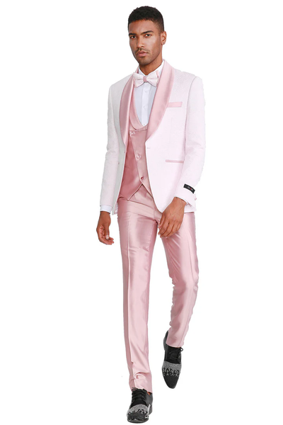 Mens Easter Suit - Jacket and Pants in Summer Color Pink Slim Fit Light Weight