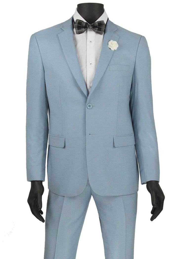 Slim Fit Wool Feel Suit in Blue