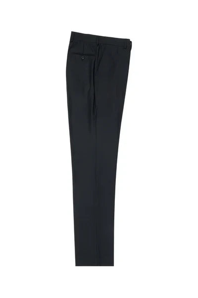 Black Slim Fit Wool Dress Pant by Tiglio Luxe