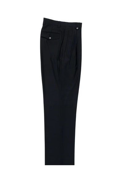 Tiglio Luxe Navy Wide Leg Pure Wool Pants