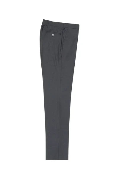 Gray Flat Front Wool Dress Pant 2560 by Tiglio Luxe