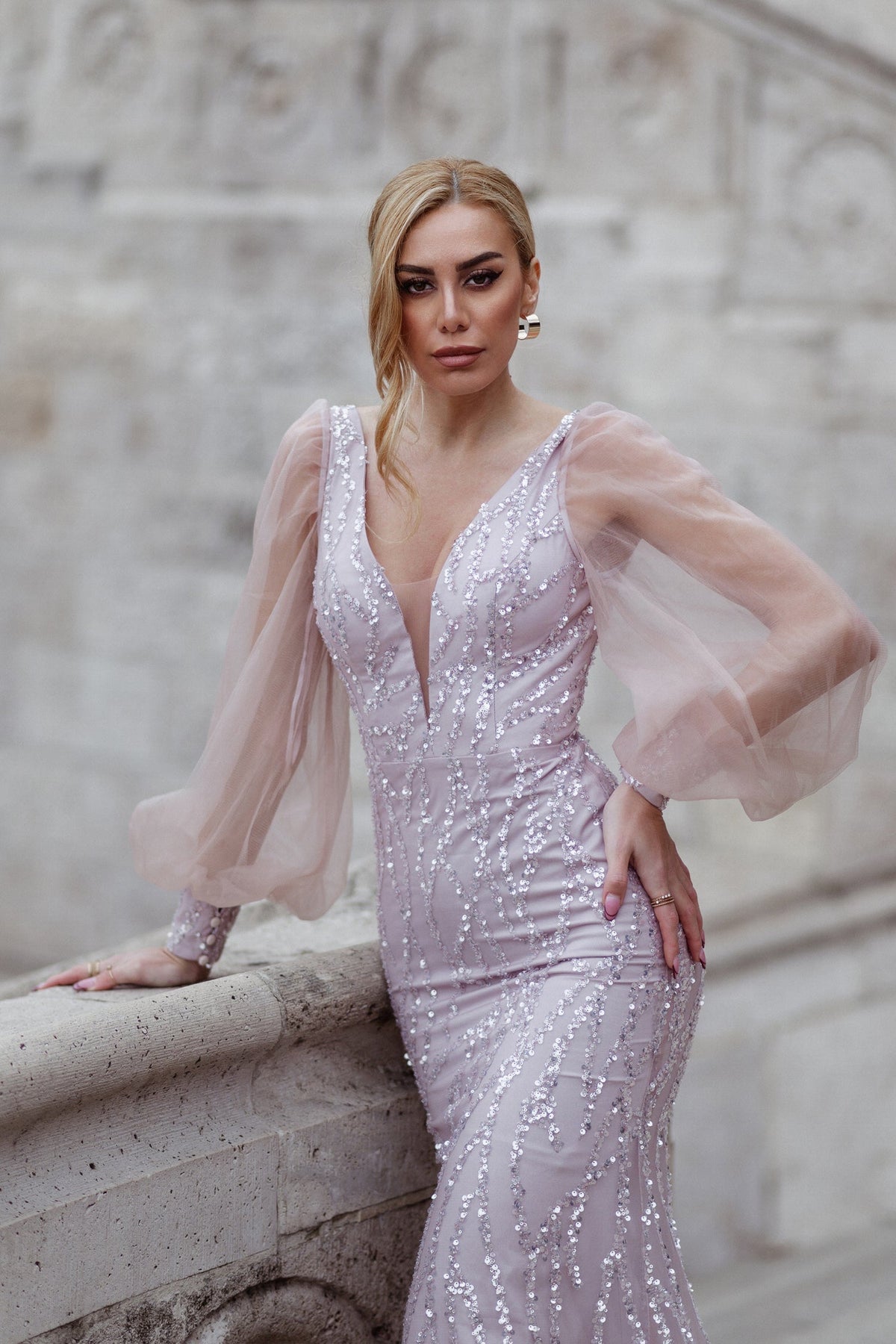 Tina Holly TK209 Wedding Prom Mermaid Beaded Evening Lace Dress