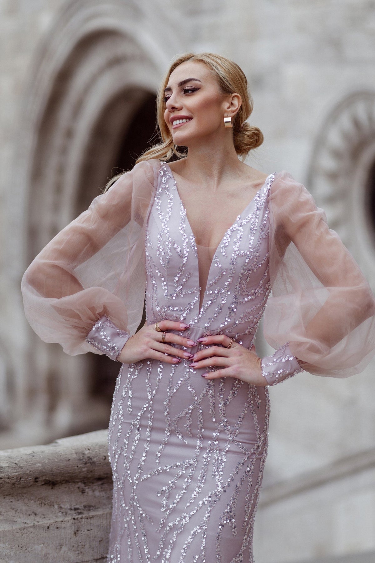 Tina Holly TK209 Wedding Prom Mermaid Beaded Evening Lace Dress