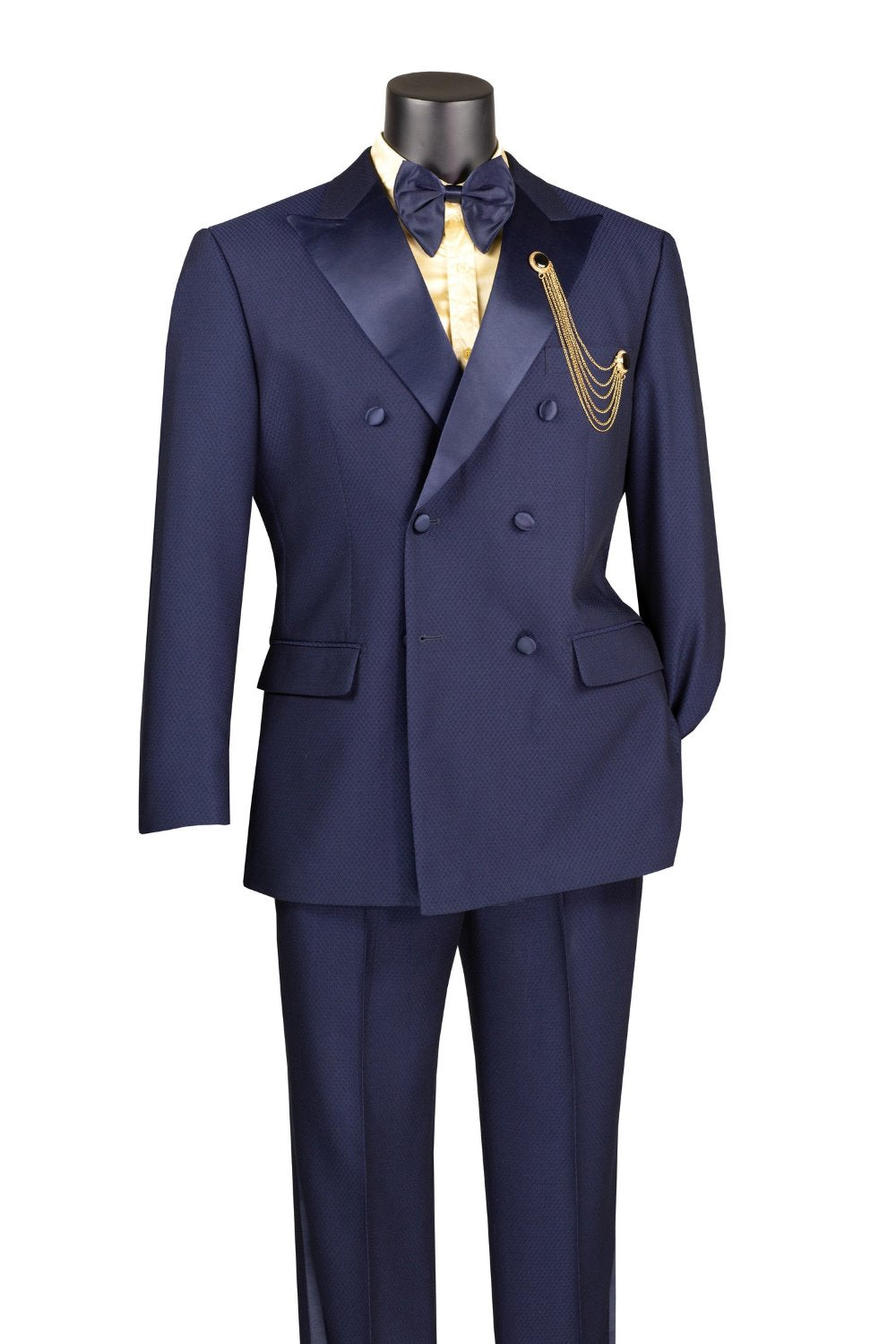 Modern Fit Navy Double Breasted Tuxedo Set