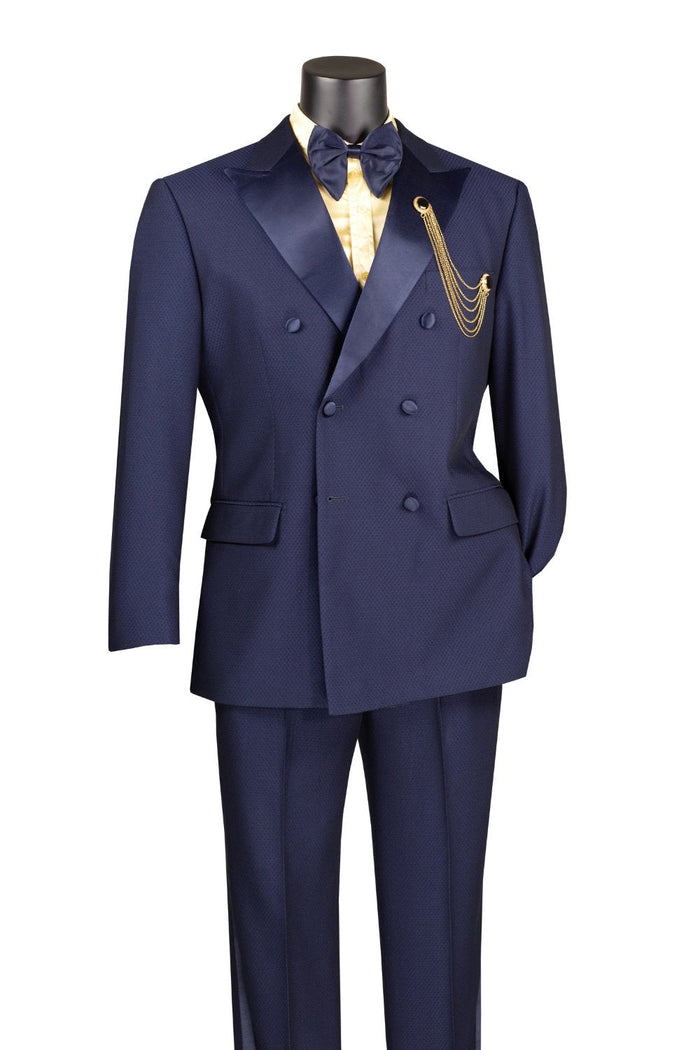 Modern Fit Navy Double Breasted Tuxedo Set