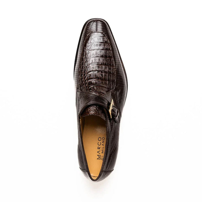 marco-di-milano-toluca-brown-monk-strap-lizard-crocodile-shoes