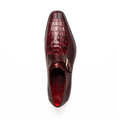 Toluca Burgundy Monk Strap Exotics by Marco Di Milano