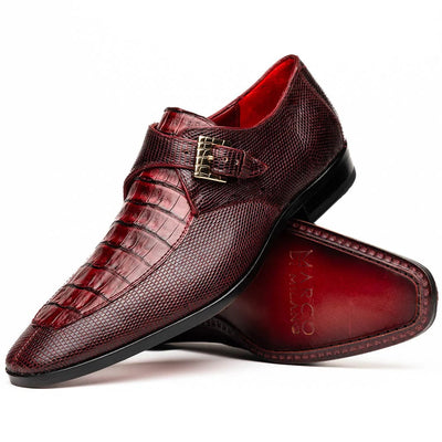 Toluca Burgundy Monk Strap Exotics by Marco Di Milano