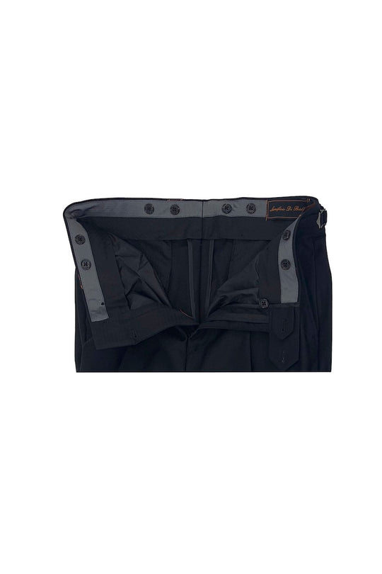 Tiglio Luxe Marbella Black Wool Semi-Wide Pants