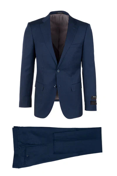 Porto Blue Slim Fit Wool Suit by Tiglio Luxe