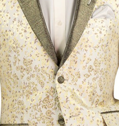 Champagne Slim Fit Tuxedo with Bow Tie